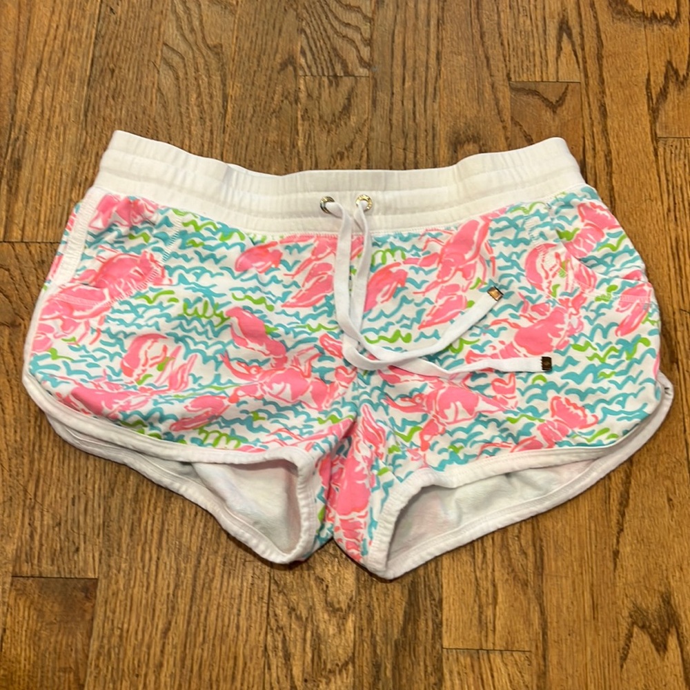 Lilly Pulitzer Women’s Chrissy Drawstring Shorts - Lobster Print/Size Medium